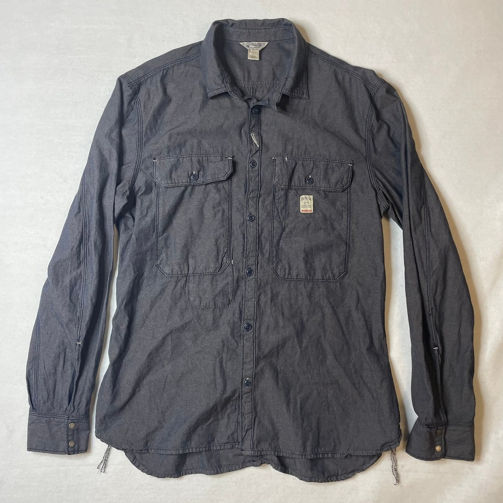 Diesel Industry Shirt XXL Mens Gray Long‎ Sleeve Button Up Hard Labor Sanforized